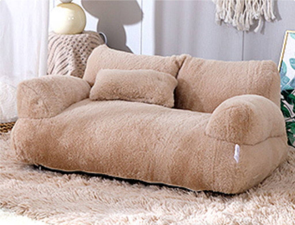 Luxury Winter Plush Cat Sofa Bed for Small & Medium Pets