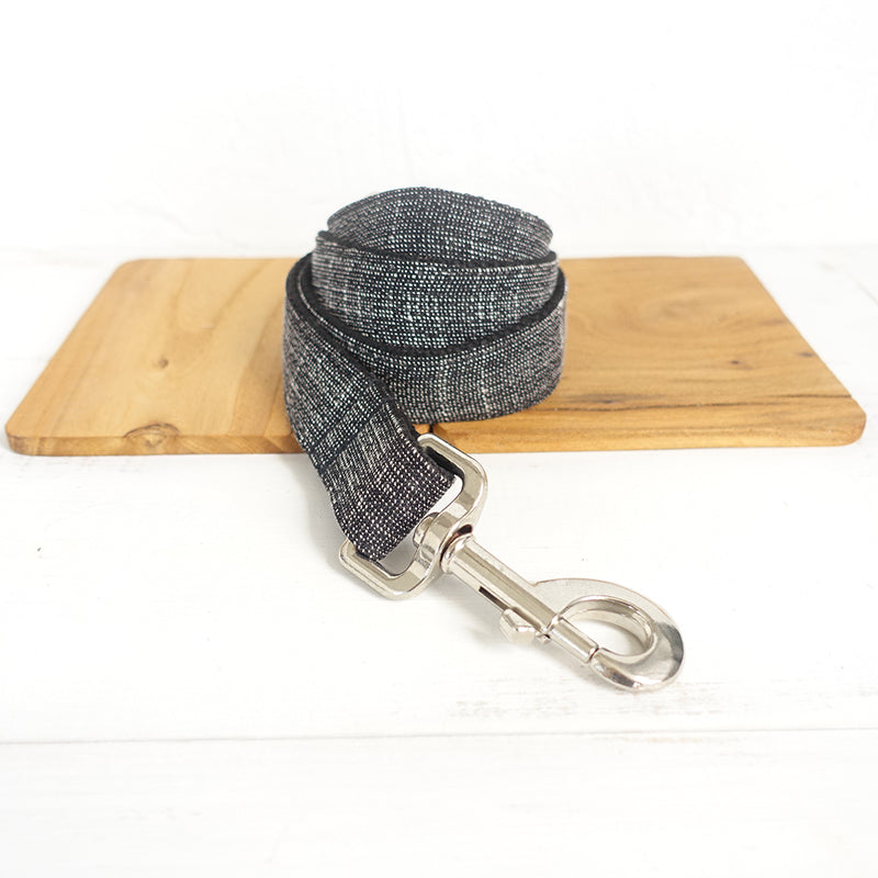 Luxury Thickened Soft Polyester Dog Collar Leash Set Gold Hardware