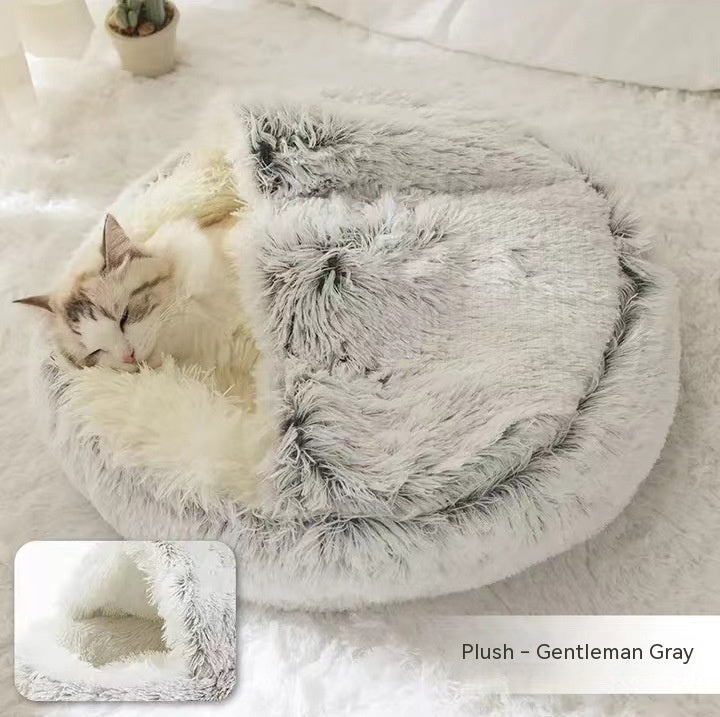 2 In 1 Plush Winter Pet Bed Warm Cozy
