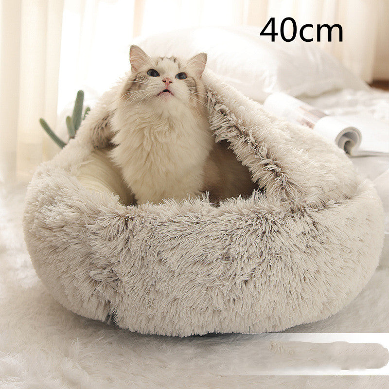 2 In 1 Plush Winter Pet Bed Warm Cozy