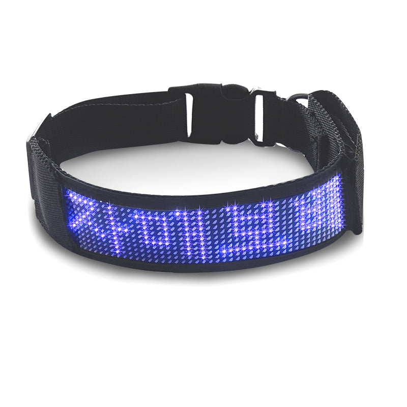 Smart LED Luminous Pet Collar App-Controlled Music Rhythm Rechargeable Safety