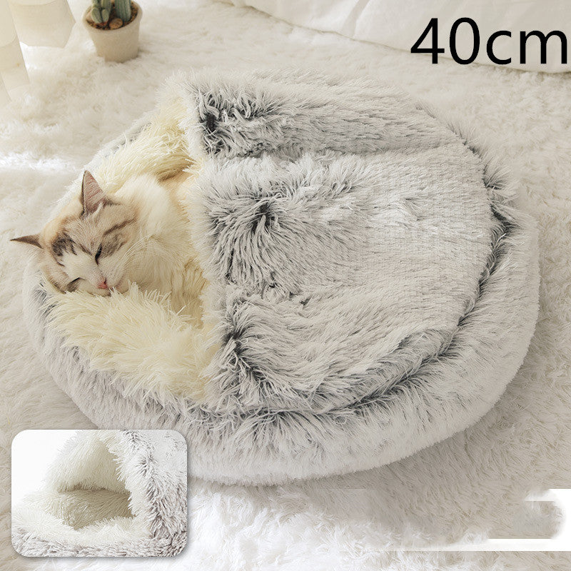 2 In 1 Plush Winter Pet Bed Warm Cozy