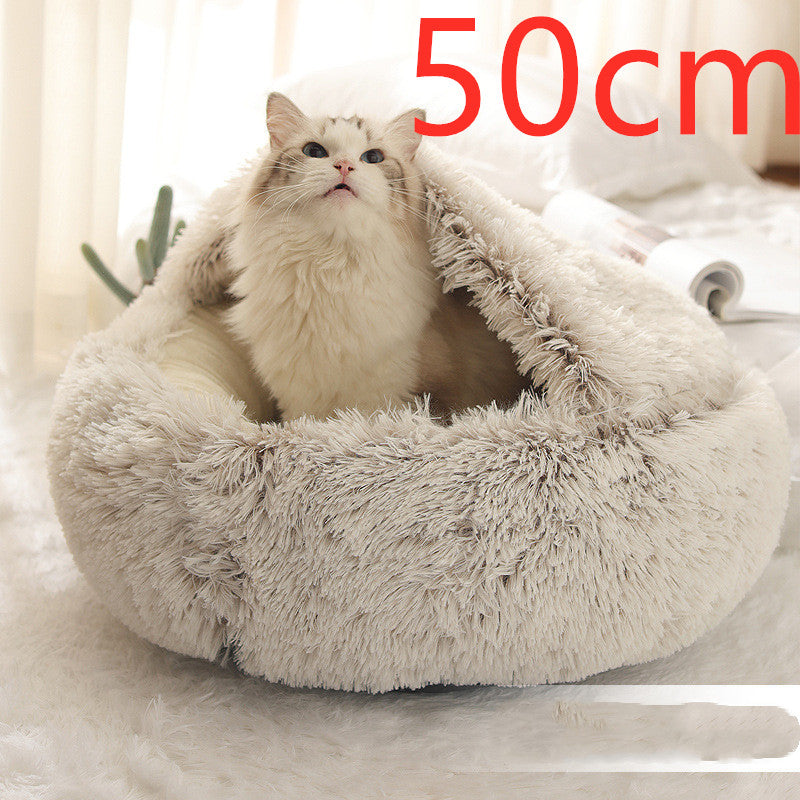 2 In 1 Plush Winter Pet Bed Warm Cozy