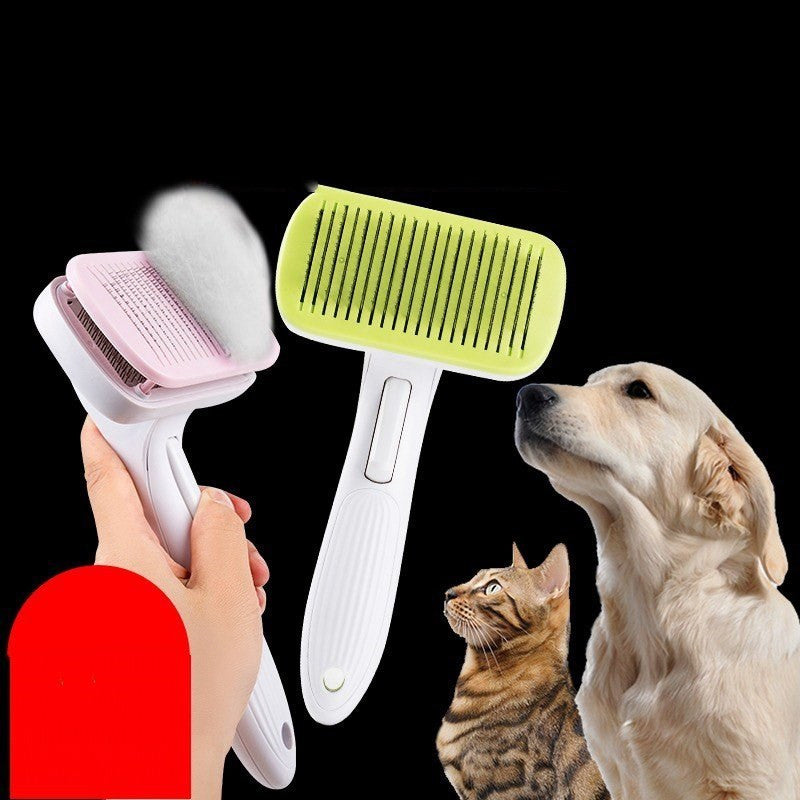 Automatic Pet Deshedding Brush — Easy Hair Removal Grooming Comb