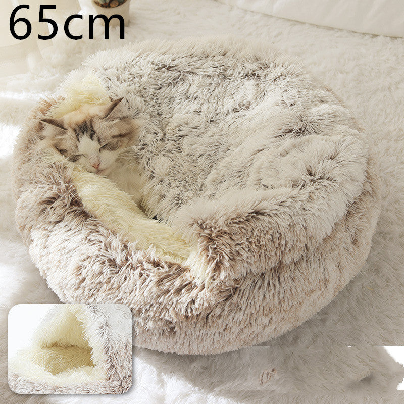 2 In 1 Plush Winter Pet Bed Warm Cozy