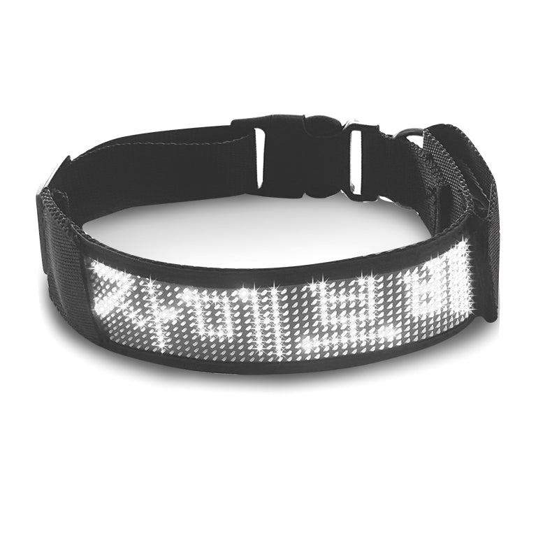 Smart LED Luminous Pet Collar App-Controlled Music Rhythm Rechargeable Safety