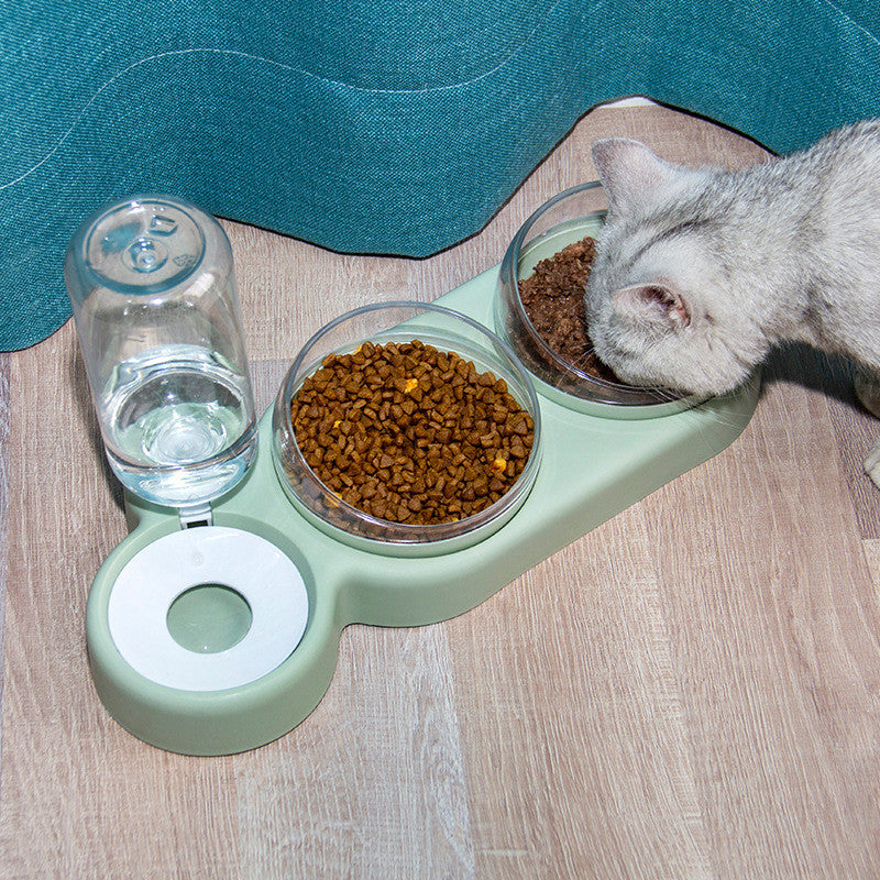 Automatic Pet Bowl With Water Dispenser Dry Wet Separation