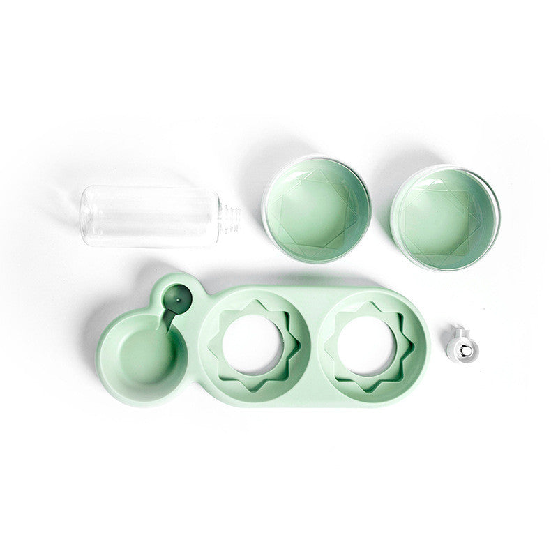 Automatic Pet Bowl With Water Dispenser Dry Wet Separation