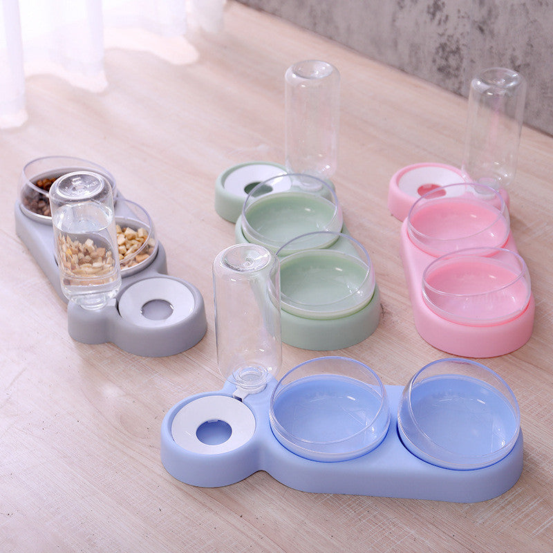 Automatic Pet Bowl With Water Dispenser Dry Wet Separation