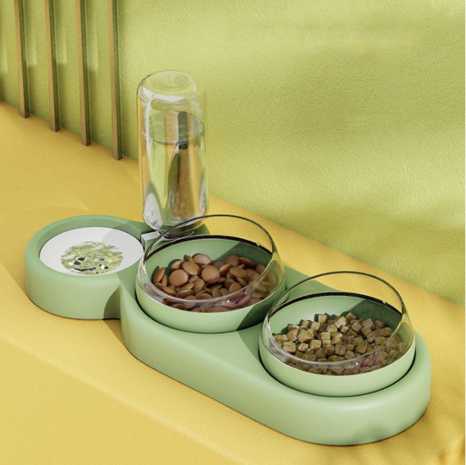 Automatic Pet Bowl With Water Dispenser Dry Wet Separation
