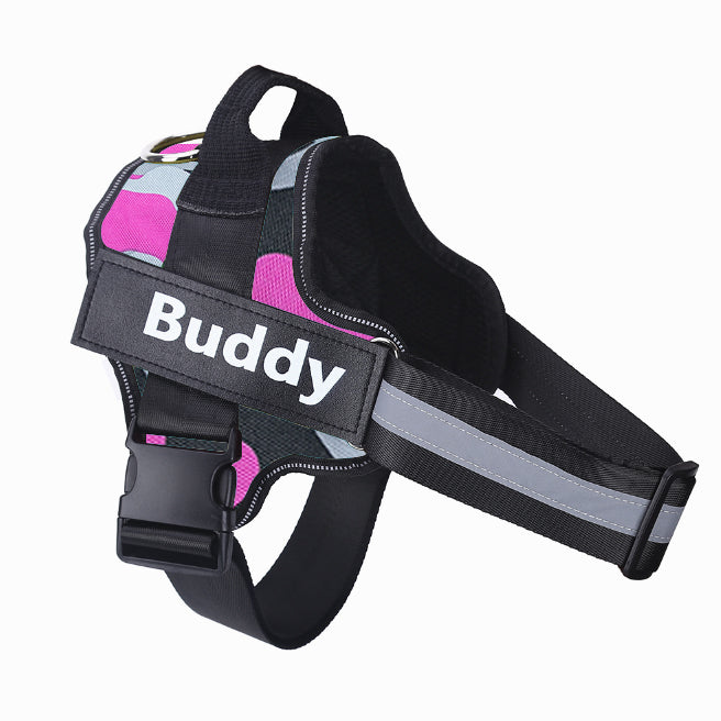 Personalized No-Pull Reflective Dog Harness Breathable Adjustable Pet Vest
