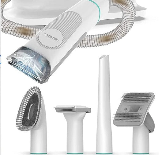 All-In-One Pet Grooming Device with Vacuum Comb and Clippers