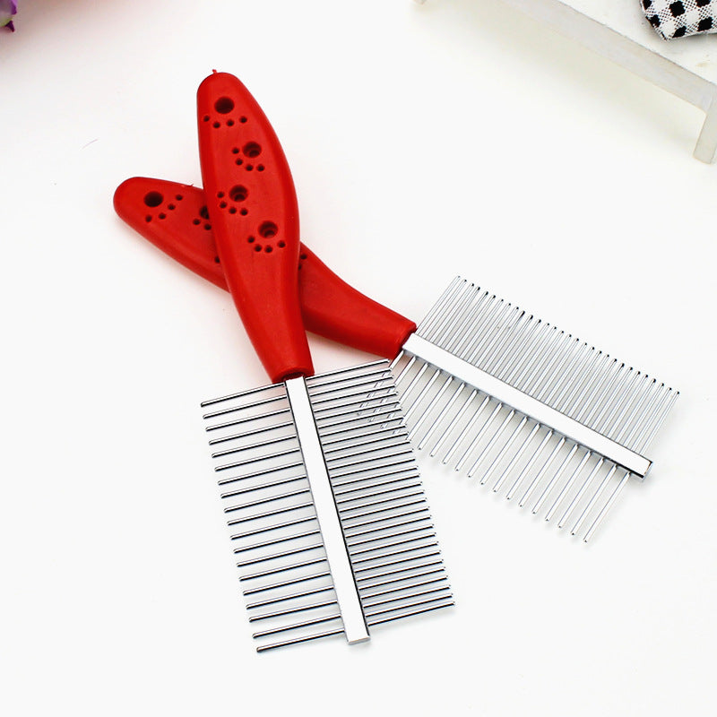Double Row Pet Grooming Comb For Shedding Detangling Comfort