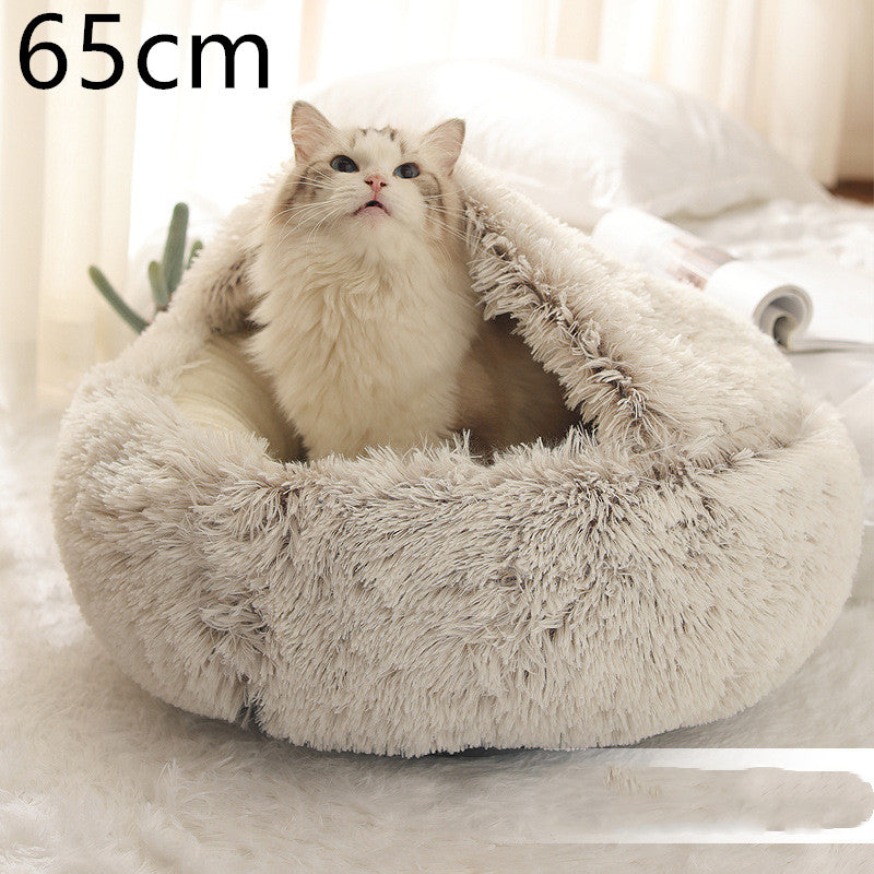 2 In 1 Plush Winter Pet Bed Warm Cozy