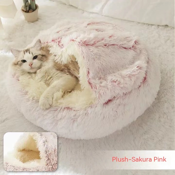 2 In 1 Plush Winter Pet Bed Warm Cozy