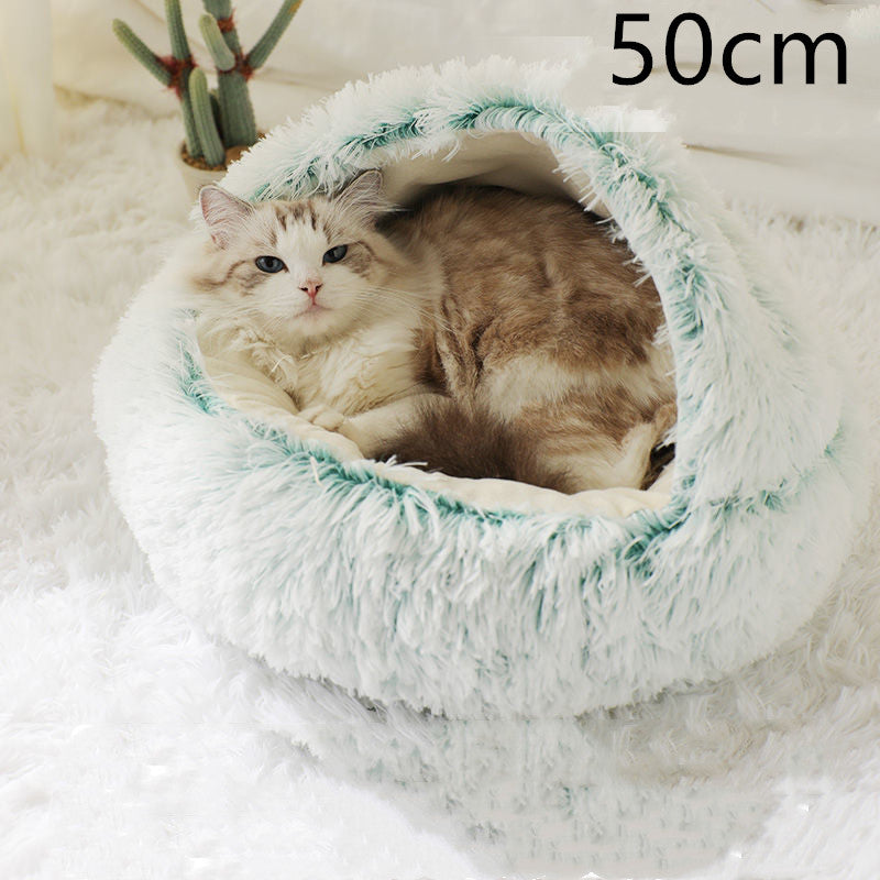 2 In 1 Plush Winter Pet Bed Warm Cozy
