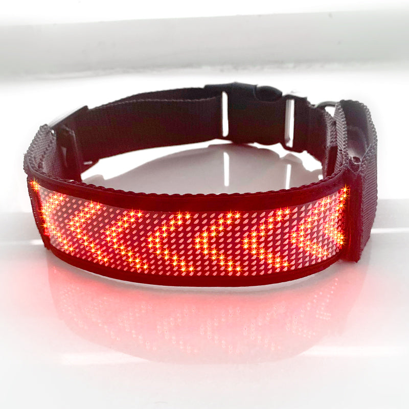 Smart LED Luminous Pet Collar App-Controlled Music Rhythm Rechargeable Safety