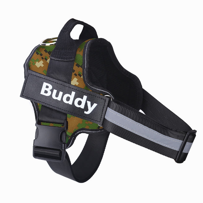 Personalized No-Pull Reflective Dog Harness Breathable Adjustable Pet Vest