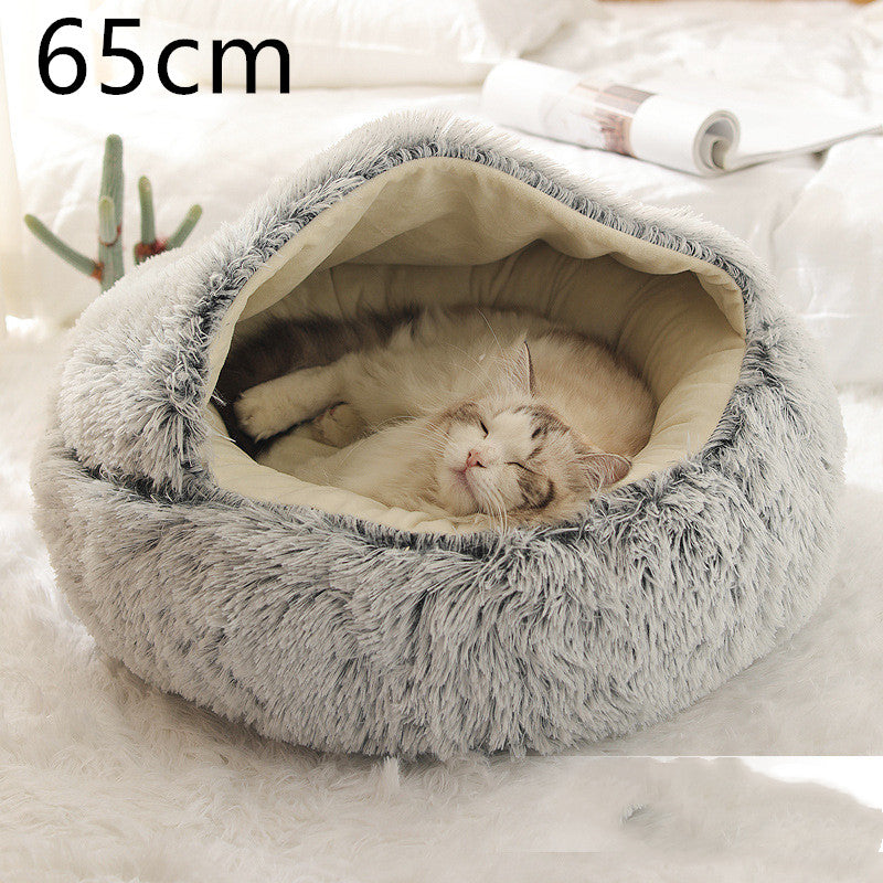 2 In 1 Plush Winter Pet Bed Warm Cozy