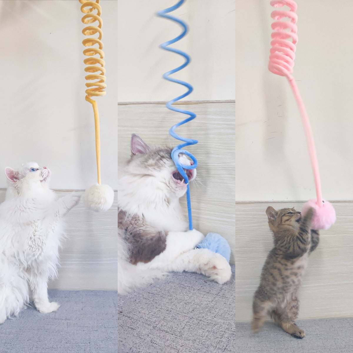 Self Play Spring Rabbit Hair Ball Interactive Cat Toy