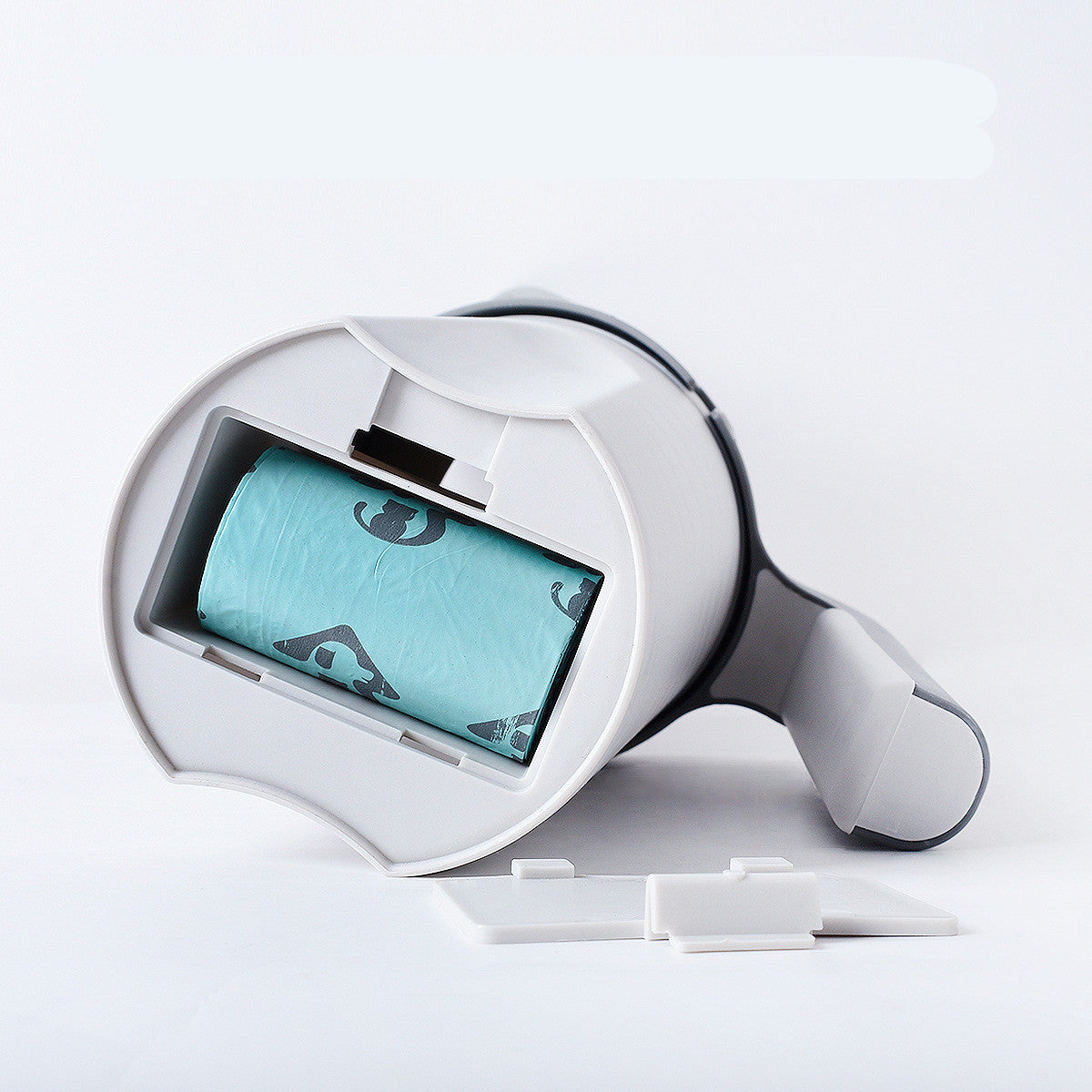 Integrated PP Cat Litter Scoop Trash Can Gray 20x12x29cm