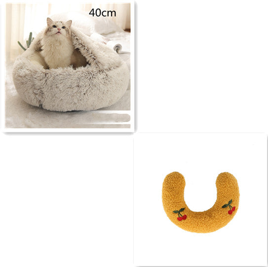 2 In 1 Plush Winter Pet Bed Warm Cozy