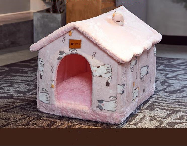 Self Warming Enclosed Pet Bed Cozy Winter Nest