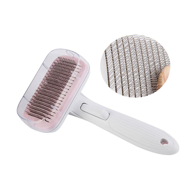 Automatic Pet Deshedding Brush — Easy Hair Removal Grooming Comb