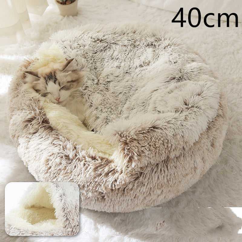 2 In 1 Plush Winter Pet Bed Warm Cozy