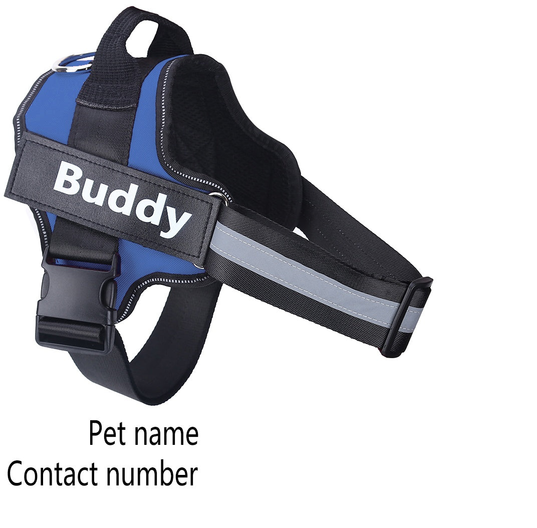 Personalized No-Pull Reflective Dog Harness Breathable Adjustable Pet Vest