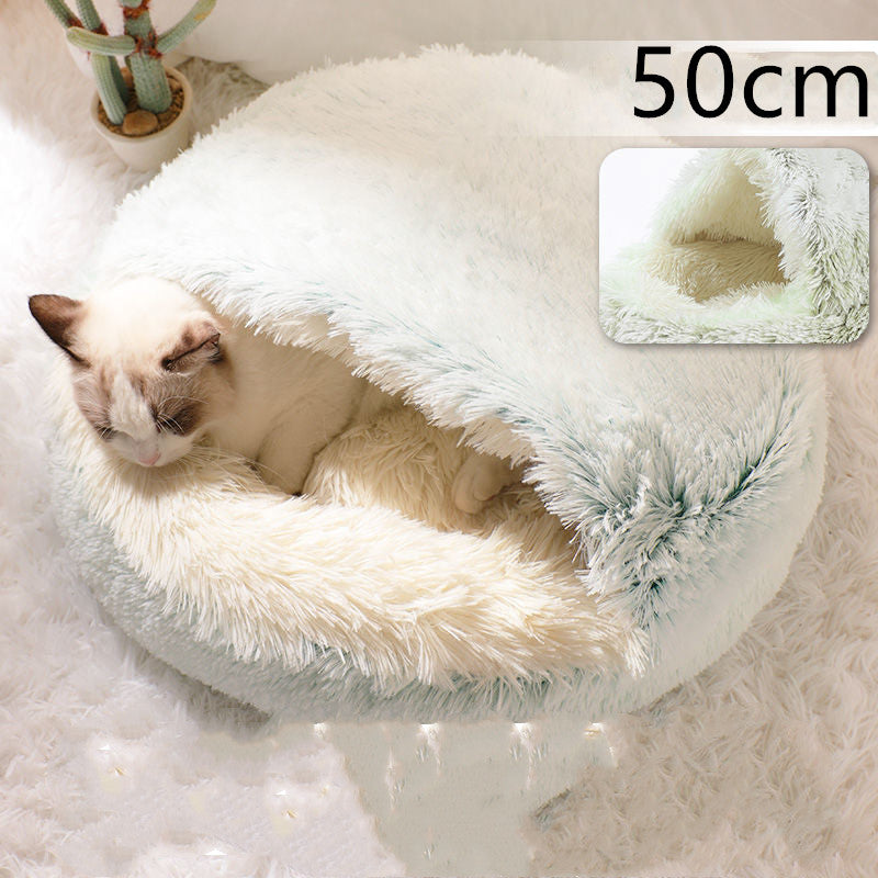 2 In 1 Plush Winter Pet Bed Warm Cozy