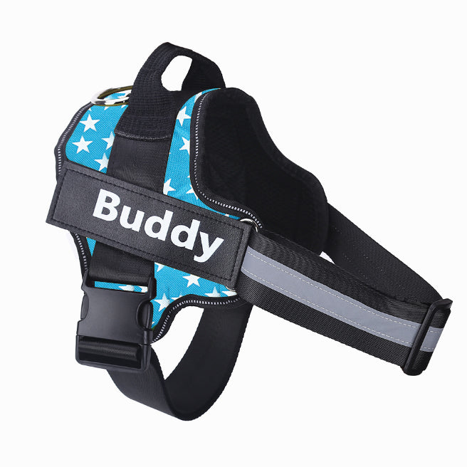 Personalized No-Pull Reflective Dog Harness Breathable Adjustable Pet Vest