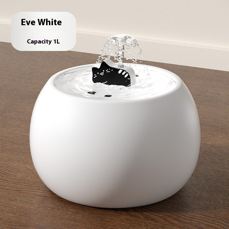 Ceramic Kitty Pet Water Fountain — 1–1.5L Automatic Hydration System