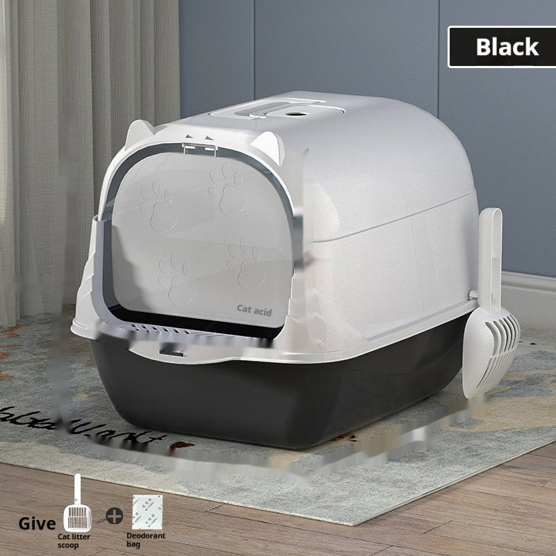 Oversized Enclosed PP Cat Litter Box Large Anti-Odor Privacy