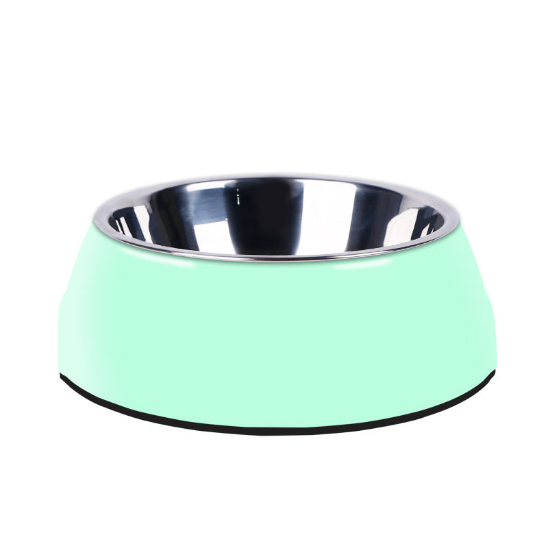 Classic Stainless Steel Melamine Pet Bowl Non-Slip Round Feeder