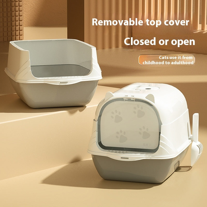 Oversized Enclosed PP Cat Litter Box Large Anti-Odor Privacy