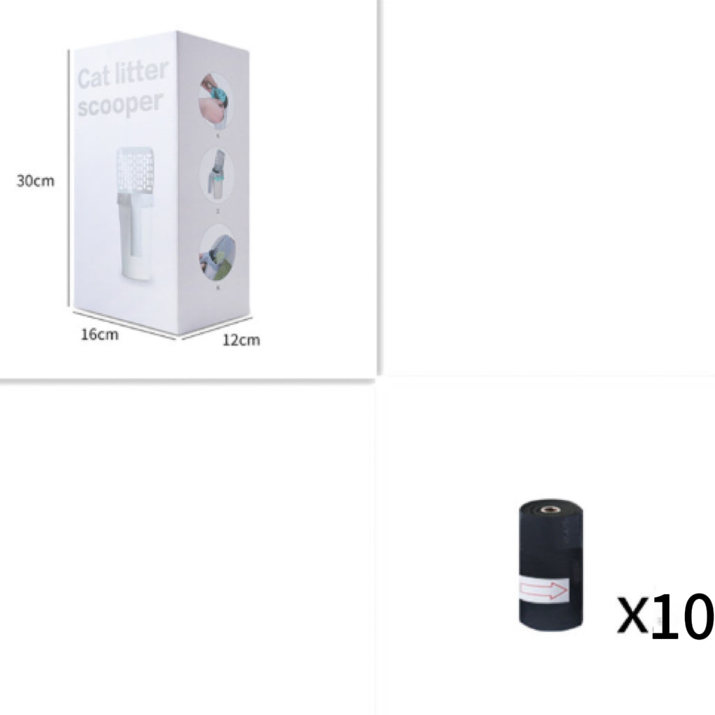 Integrated PP Cat Litter Scoop Trash Can Gray 20x12x29cm