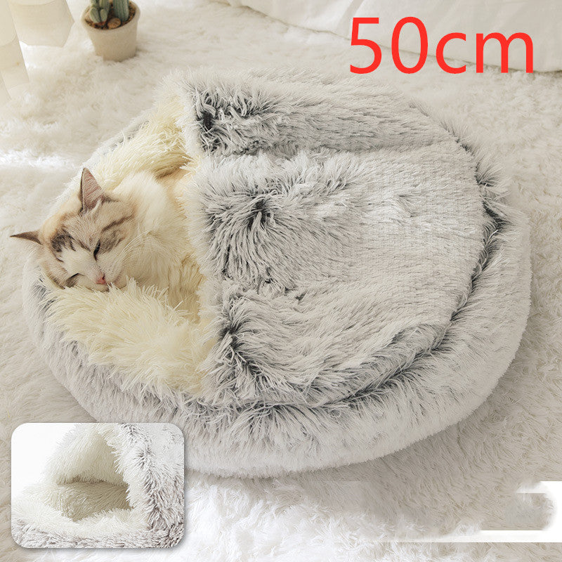 2 In 1 Plush Winter Pet Bed Warm Cozy