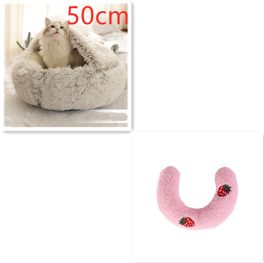 2 In 1 Plush Winter Pet Bed Warm Cozy