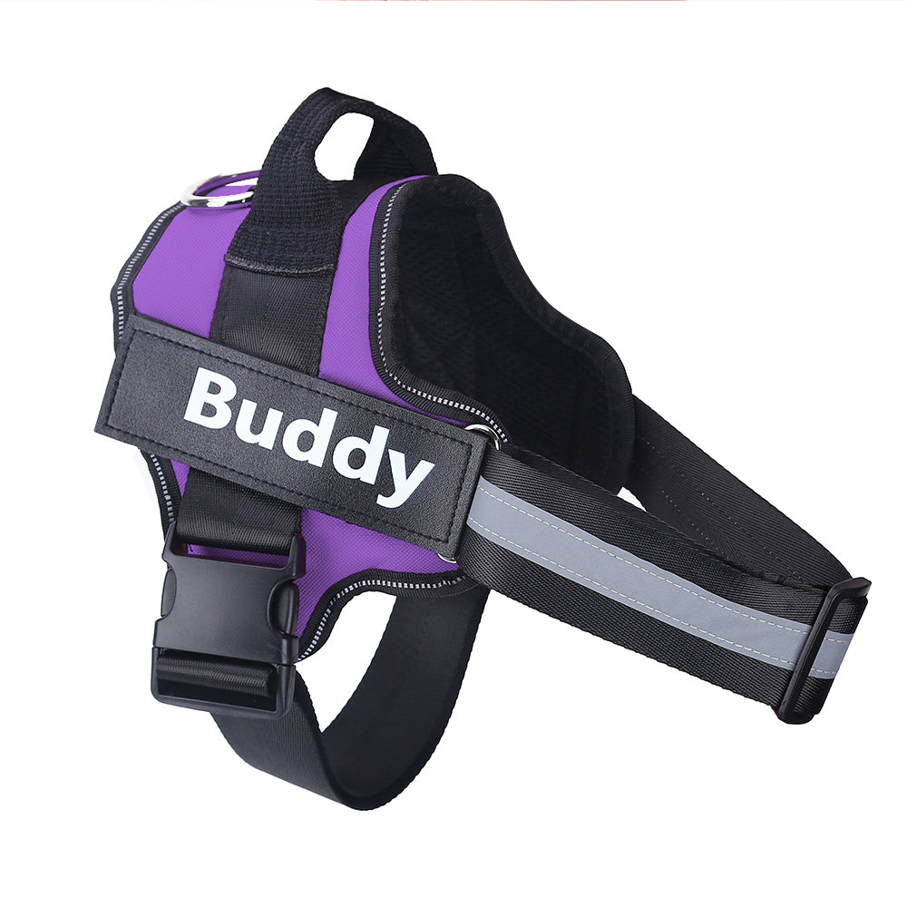 Personalized No-Pull Reflective Dog Harness Breathable Adjustable Pet Vest