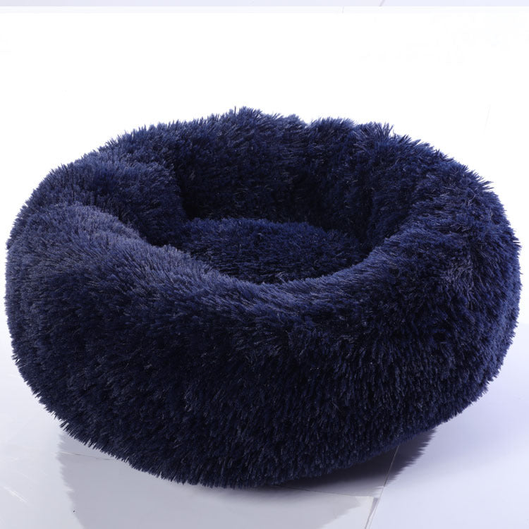 Calming Round Plush Pet Bed For Dogs And Cats