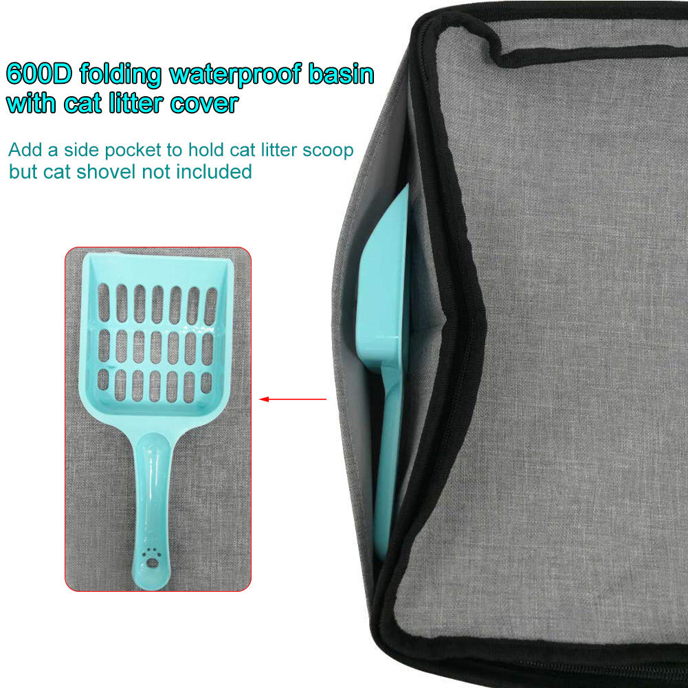 Foldable Waterproof Cat Litter Box Lid S/M/L Privacy
