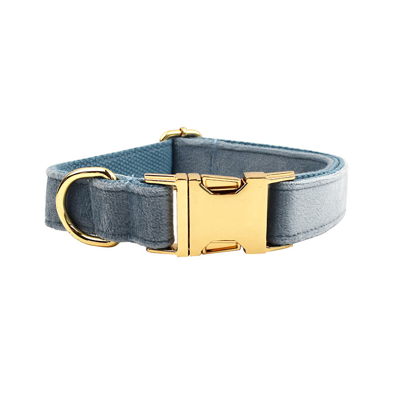 Velvet Fabric Dog Collar Leash Set With Stylish Accessories