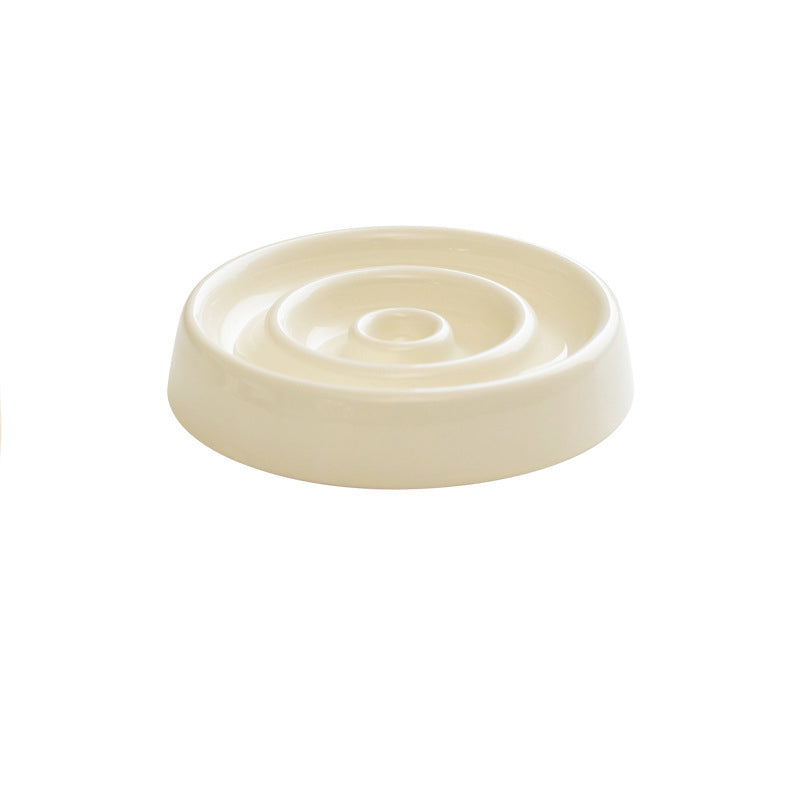 Ceramic Slow Feeder Dog Bowl Anti Gulping Puzzle Cat Dish