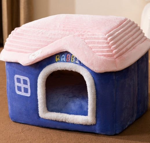 Self Warming Enclosed Pet Bed Cozy Winter Nest