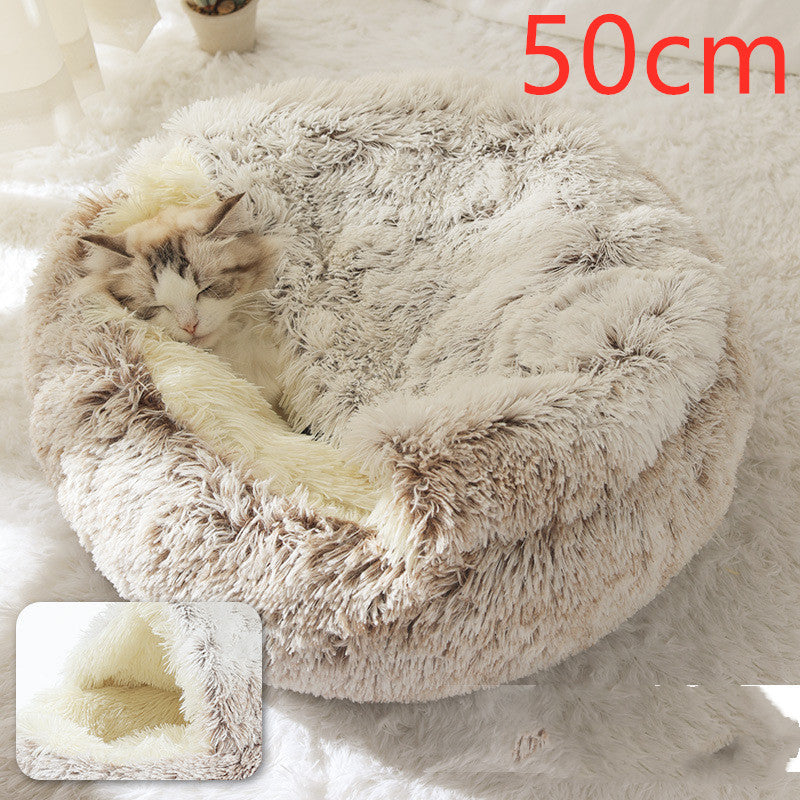 2 In 1 Plush Winter Pet Bed Warm Cozy