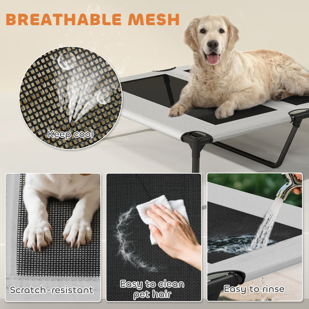 Elevated Outdoor Dog Bed With Removable Canopy Cooling Comfort