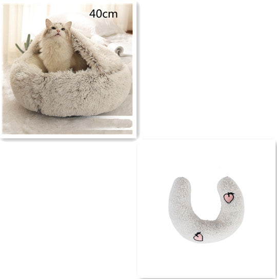 2 In 1 Plush Winter Pet Bed Warm Cozy