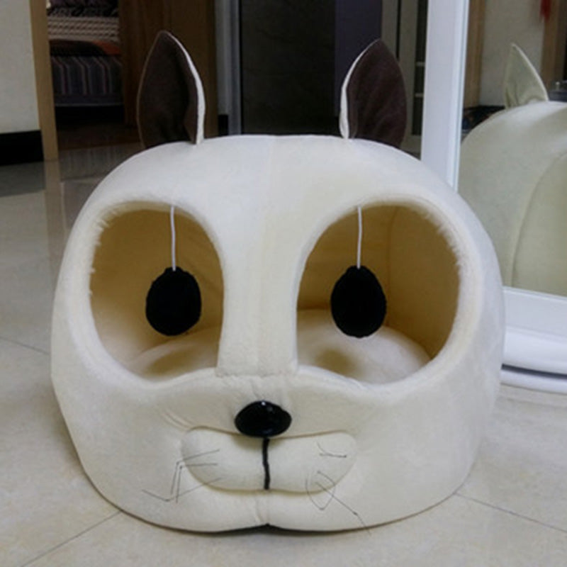 Soft Plush Enclosed Pet Bed for Cats and Small Dogs