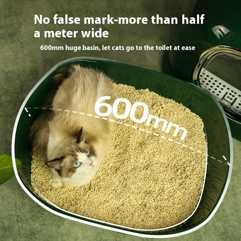 Oversized Aircraft Style Cat Litter Box Large Splash Proof Design